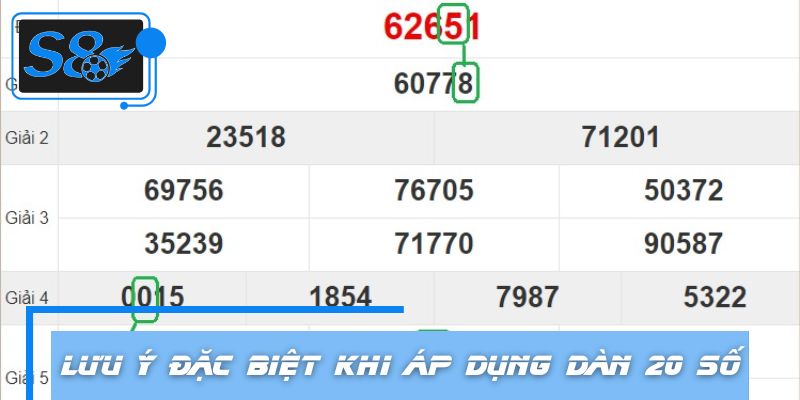 Lưu ý đặc biệt khi áp dụng dàn 20 số để đánh
