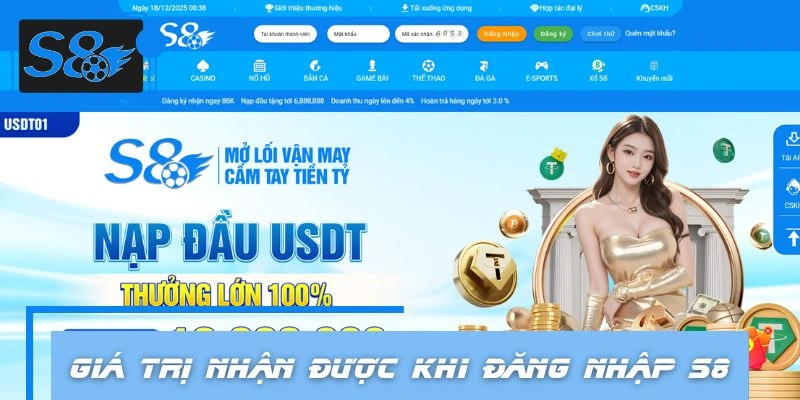 Những giá trị hội viên nhận được khi đăng nhập S8